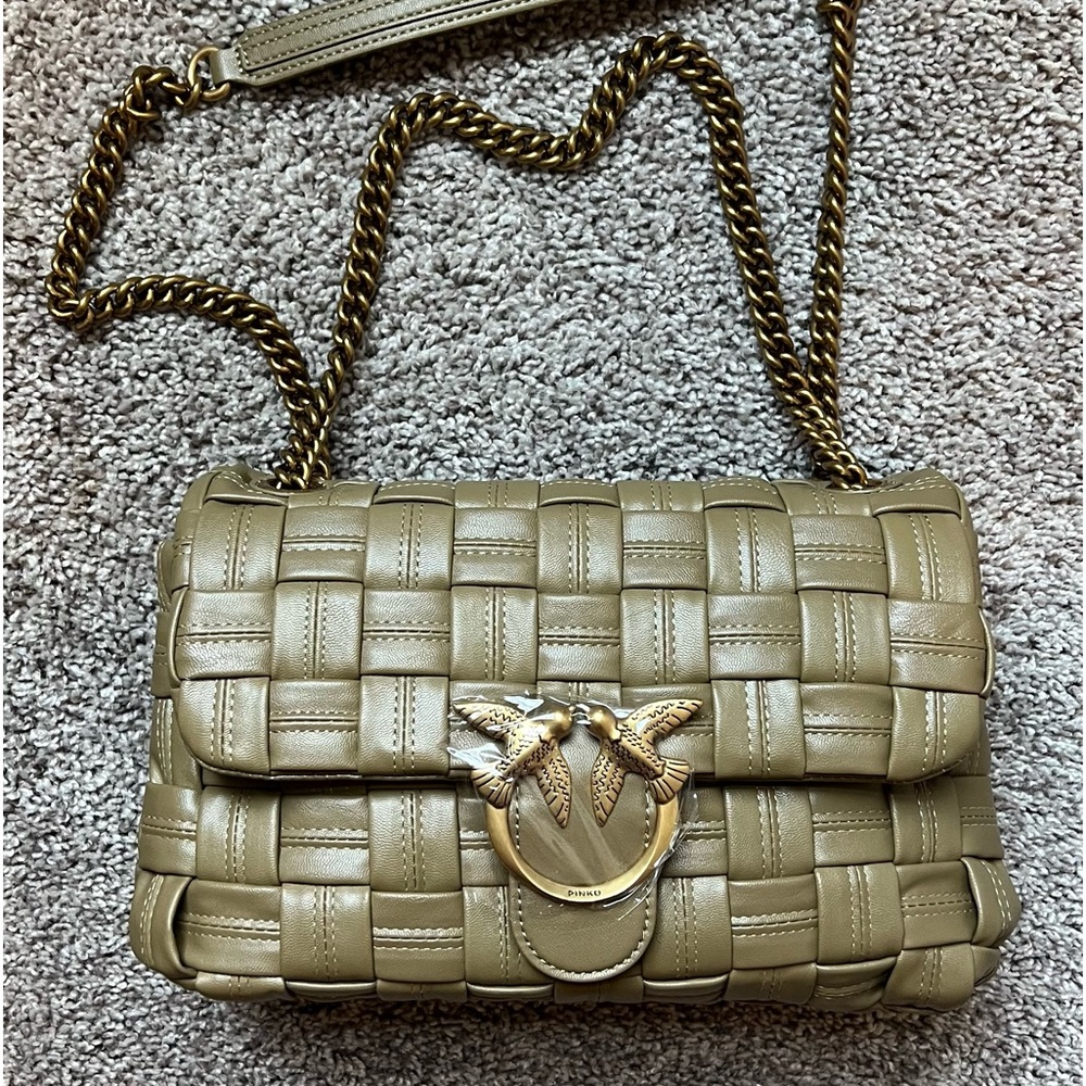 Pinko Love Classic Puff Weave, Olive color, Medium size. BNWT.